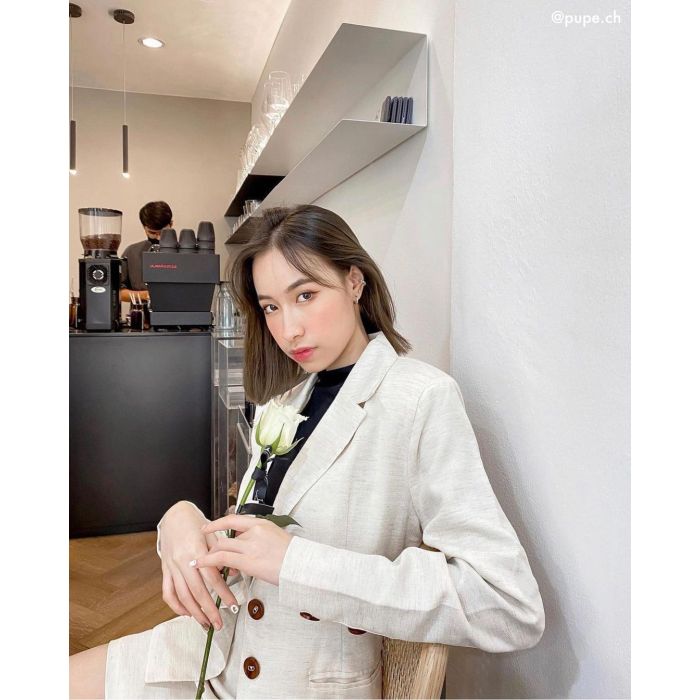MILANO BLAZER & SKIRT LINEN SET-CREAM