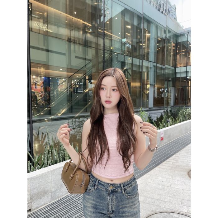GISELLE JERSEY SLEEVELESS TOP-PINK