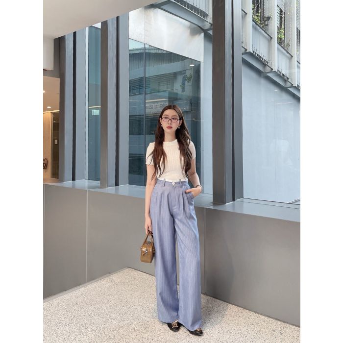 BELGRAVIA PINSTRIPE PANTS-BLUE-M