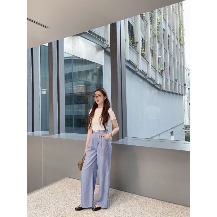BELGRAVIA PINSTRIPE PANTS-BLUE-XL