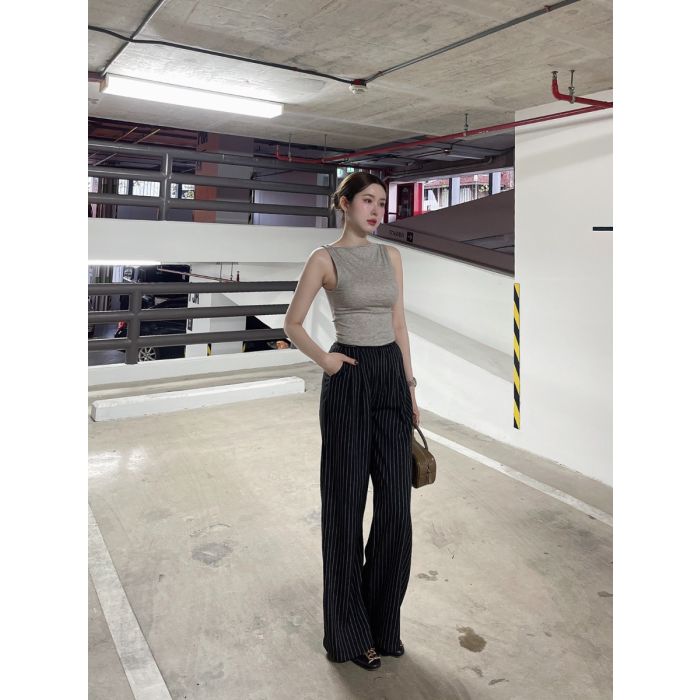 BELGRAVIA PINSTRIPE PANTS-BLACK-XL