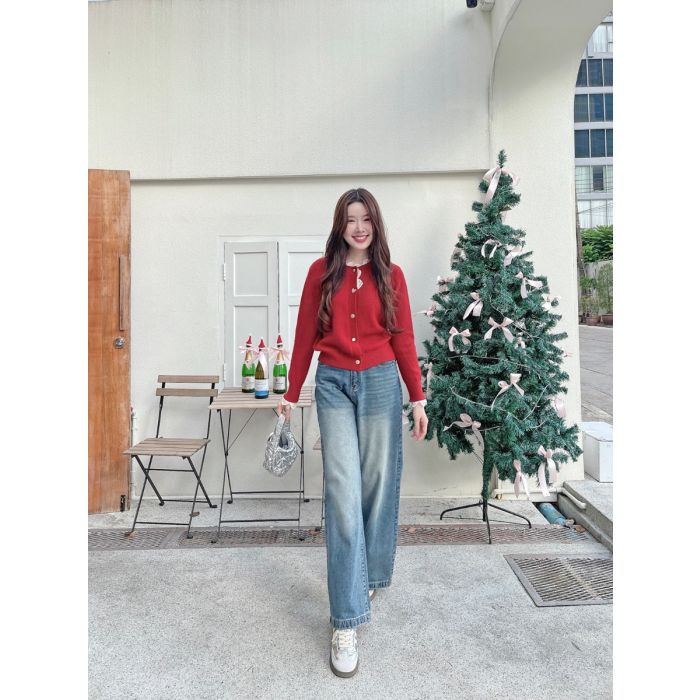COZY BAGGY DENIM PANTS-BLUE-XL
