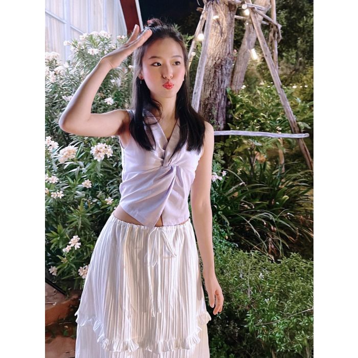 SORBET TWISTED SLEEVELESS TOP-LAVENDER
