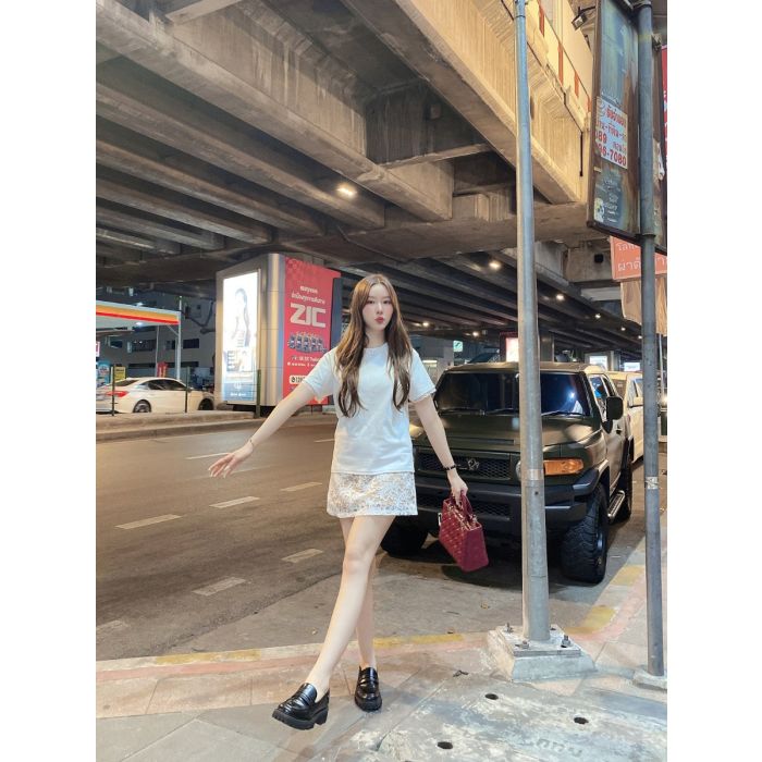 MOUSSE LACE SKIRT-LACE BROWN2-S