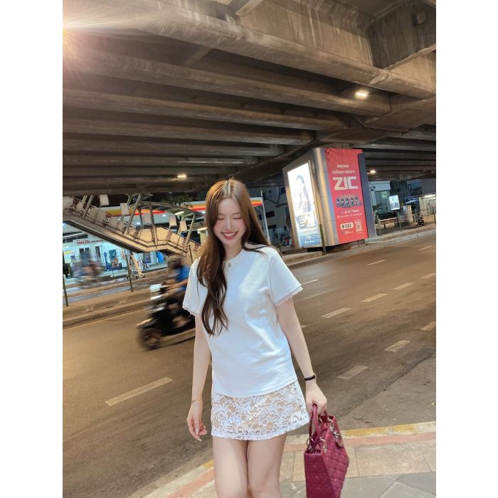 MOUSSE LACE SKIRT-LACE BROWN2-M