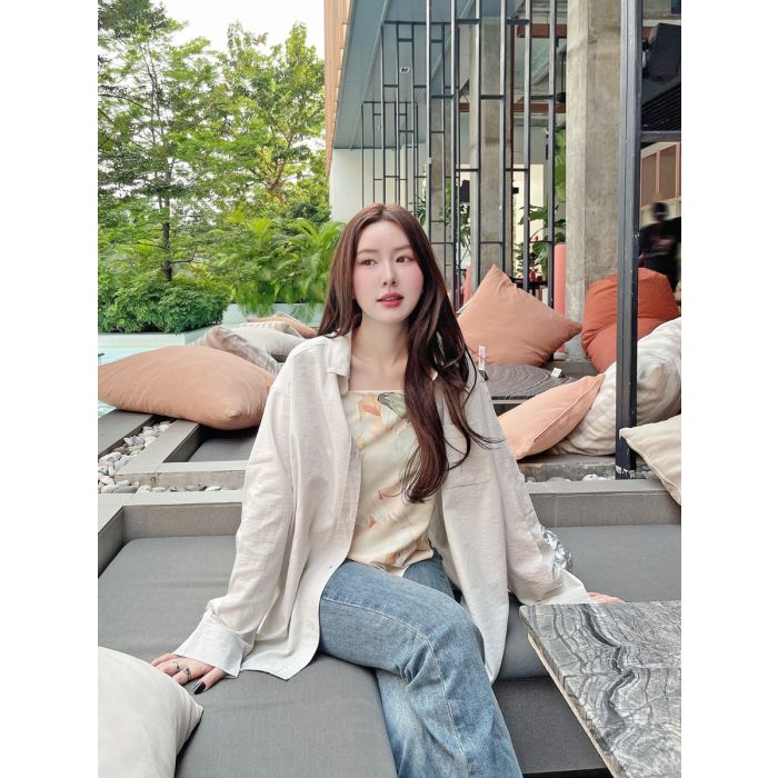 MUTED BASIC OVERSIZED SHIRT-GREY
