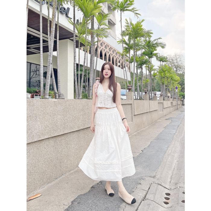 OLIVETTE COCOON MIDI SKIRT