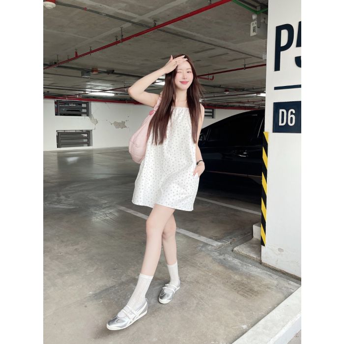 YUME PAPER BAG MNI FLORAL PLAYSUITS-WHITE