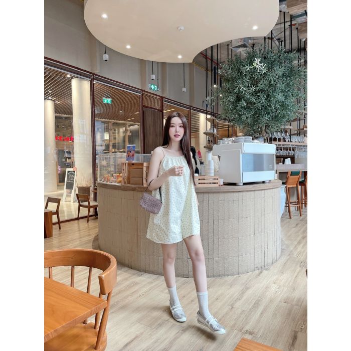 YUME PAPER BAG MNI FLORAL PLAYSUITS-YELLOW