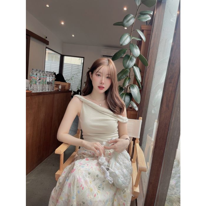 GLINT TWISTED TOP-CREAM