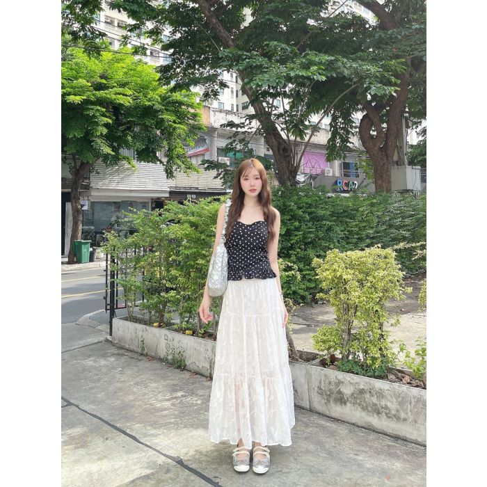 LYSSA VANILLA MIDI SKIRT-CREAM