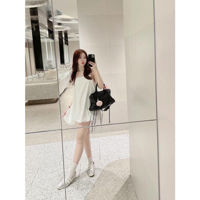 MUSE BALLOON SINGLET DRESS-WHITE