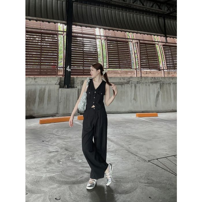 ONYX TOP & PANTS SET-BLACK