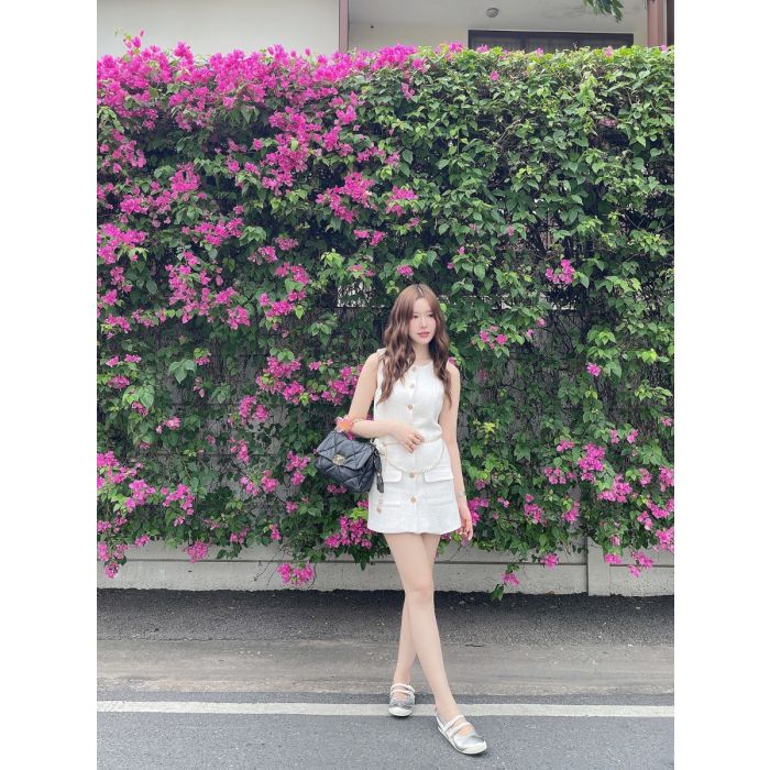 CLARYN TWEED DRESS-CREAM