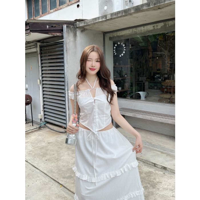 COQUETTE LACE BOW TUBE TOP