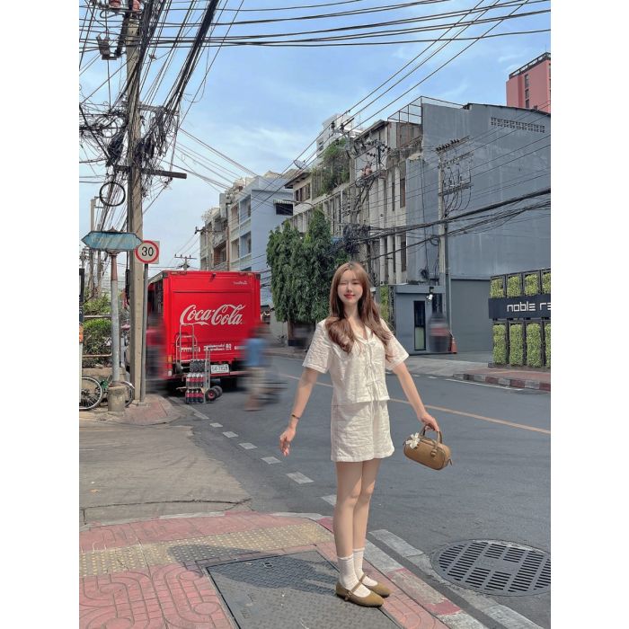 MONET BLOUSE & SHORTS LACE SET