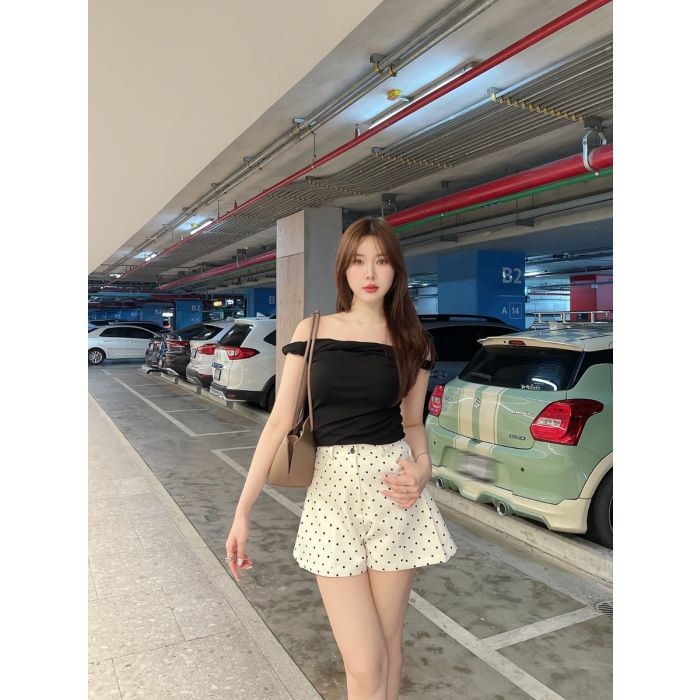 MILKY POLKADOT SHORTS-VANILLA-M