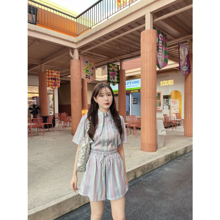 MINI HEART PASTEL SHIRT & SHORT SET