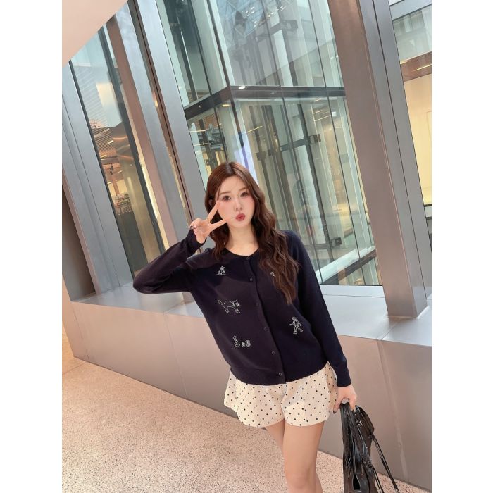 CAT AND BOY KNIT CARDIGAN-NAVY