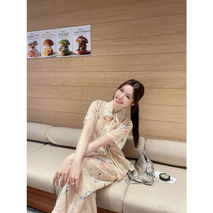 GARDEN SHIRT & PANTS CHIFFON SET-BUTTERFLY