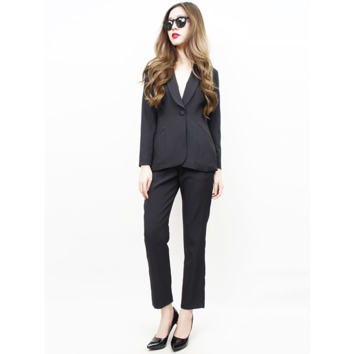BASIC TAILORED BLAZER-BLACK-M