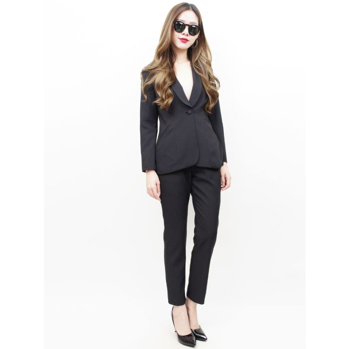 BASIC TAILORED PANTS-BLACK-M