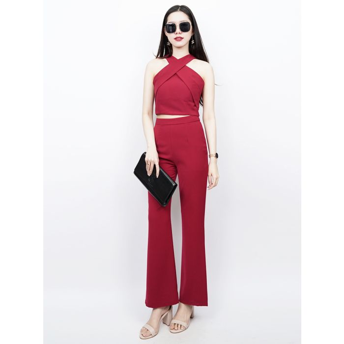 ONYX HIGH WAIST PANTS-CARMINE-M