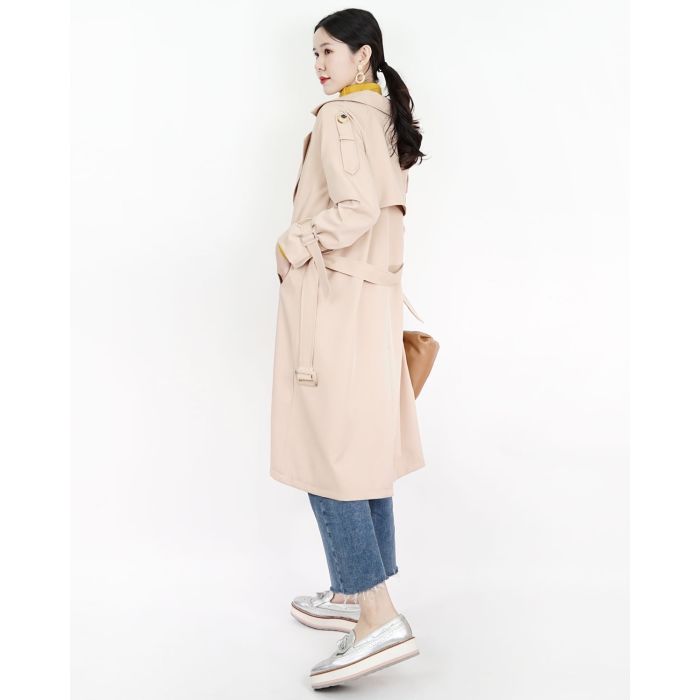 Dusty rose trench coat on sale