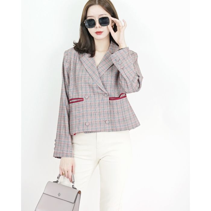 Plaid oversized blazer sales
