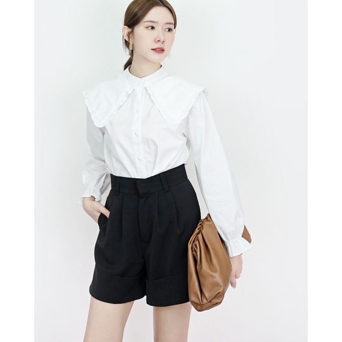 WISDA HIGH WAISTED SHORTS-BLACK-M