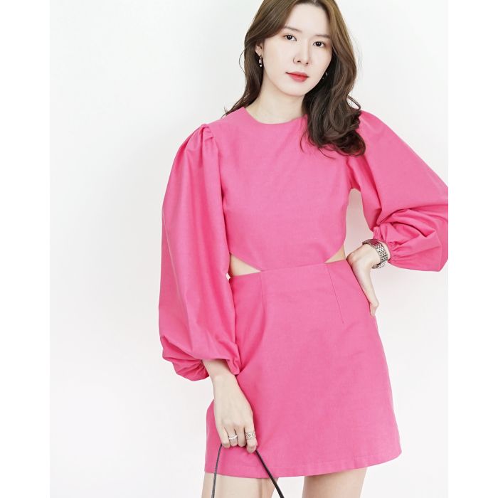 SPECIAL OFFER * COCKTAIL OPEN WAIST & BACK DRESS-PINK