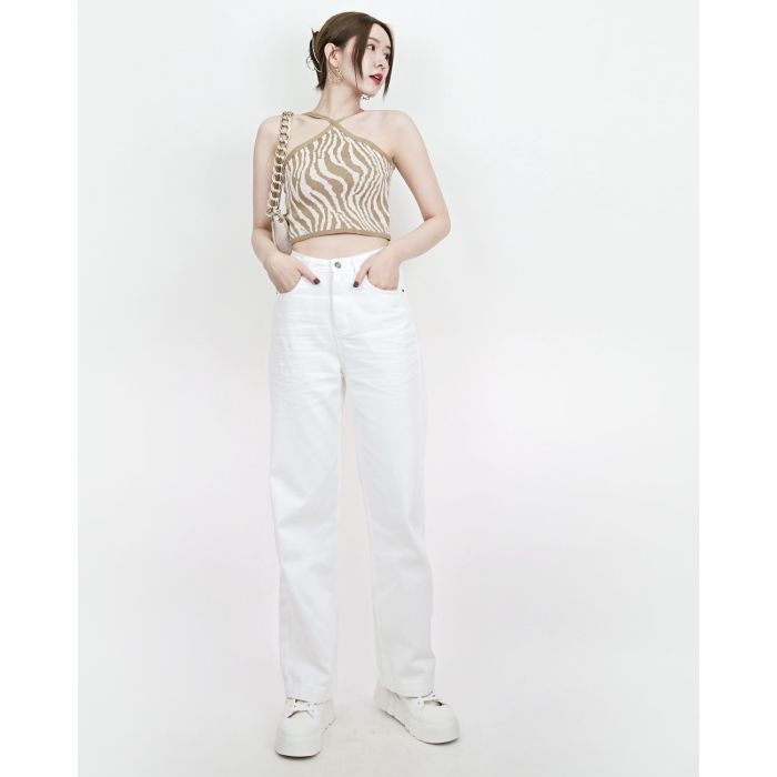 BAGGY DENIM PANTS-WHITE-M