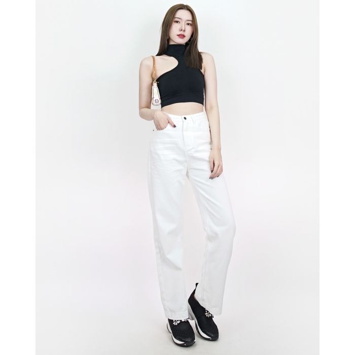 BAGGY DENIM PANTS-WHITE-L