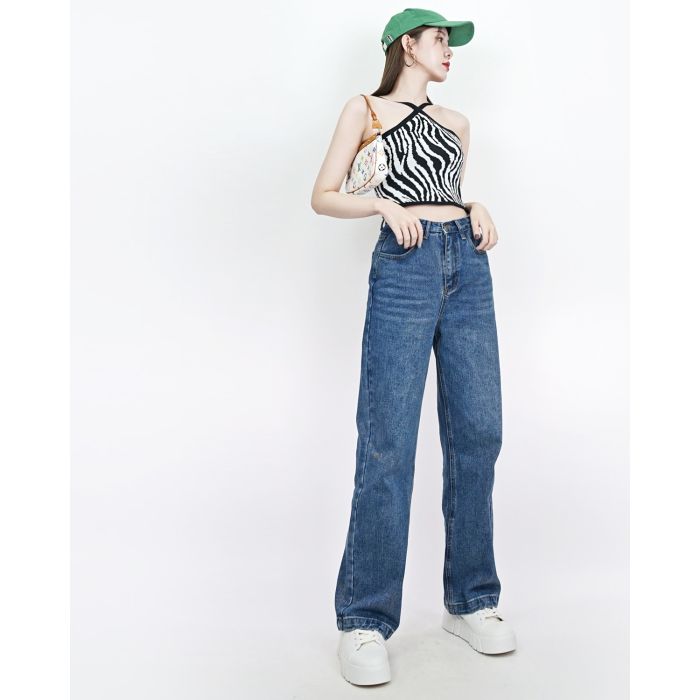 BAGGY DENIM PANTS-BLUE-XL