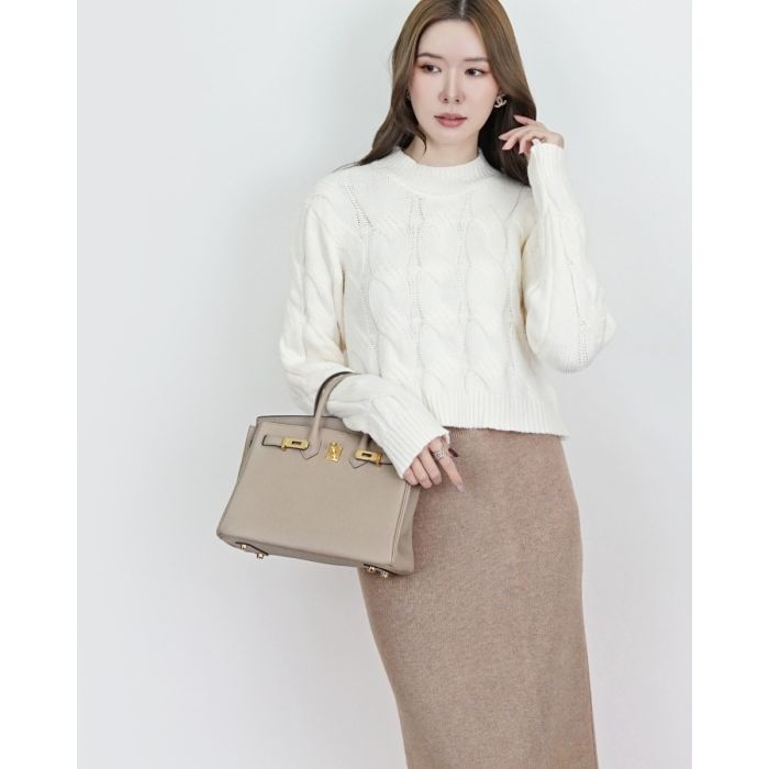 BRAID KNIT SWEATER TOP-VANILLA