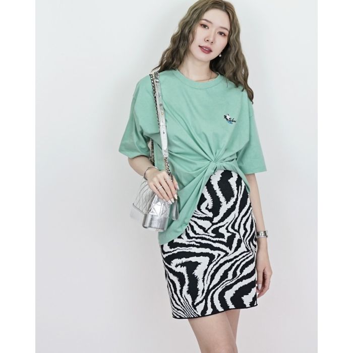 SAFARI GRAPHIC KNIT SKIRT