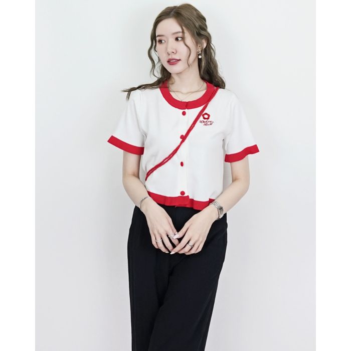 WISH ME LUCK KNIT BLOUSE-WHITE