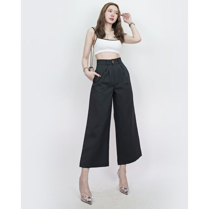 HARMONY BASIC CROPPED PANTS-BLACK-XS