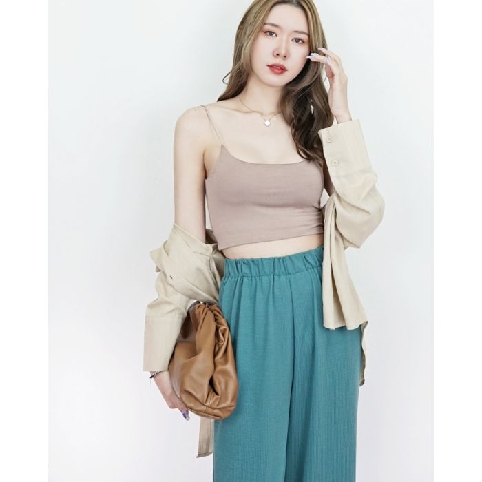ALLURE JERSEY SINGLET TOP-TAUPE