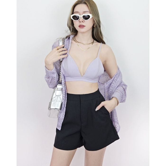 YACHT BASIC HIGH WAIST SHORTS-BLACK-M