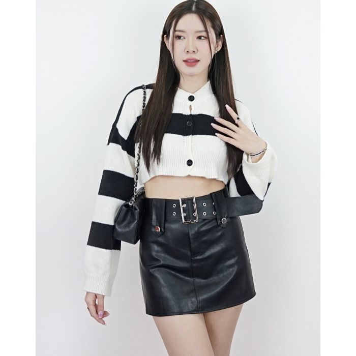 VIVIEN FAUX LEATEHR MINI SKIRT