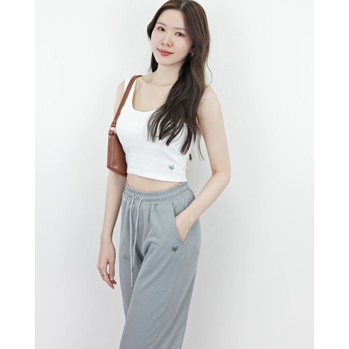 JERSEY CROP TANK TOP-WHITE