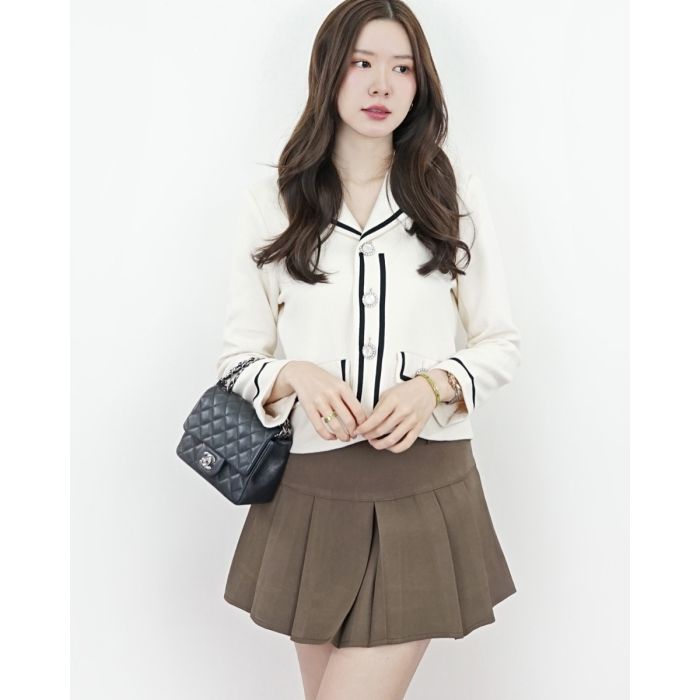 POSSET BLACK TRIMMED LIGHT JACKET-L