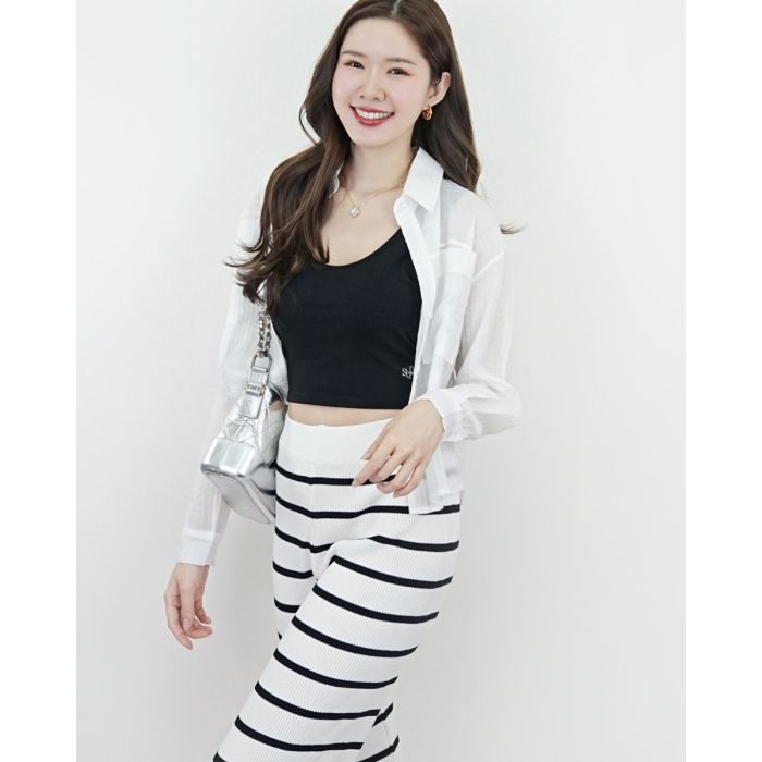 PORTRAIT TEXTURED CHIFFON SHIRT-WHITE