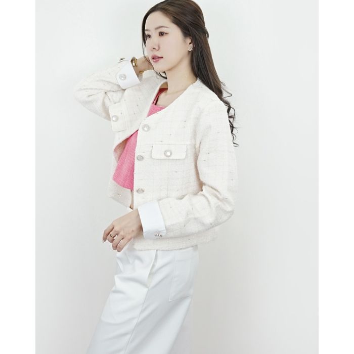 FRAISIER TWEED JACKET-VANILLA