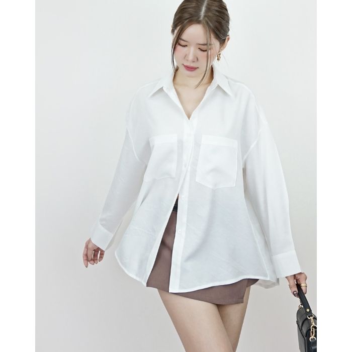 BASIC OVERSIZED RAYON SHIRT