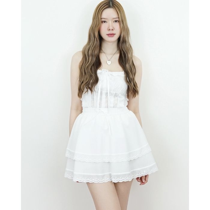 IBERIS LAYER LACE LINEN SKIRT
