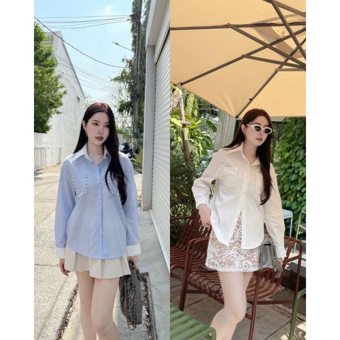 PEARL POCKET OVERSIZED SHIRT