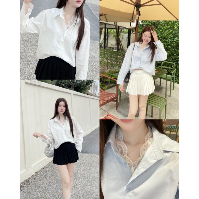 SEONMI LACE COTTON SHIRT