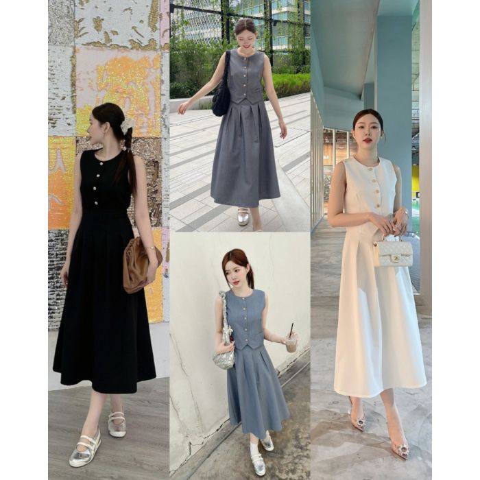 VELISSE VEST TOP & MIDI SKIRT SET